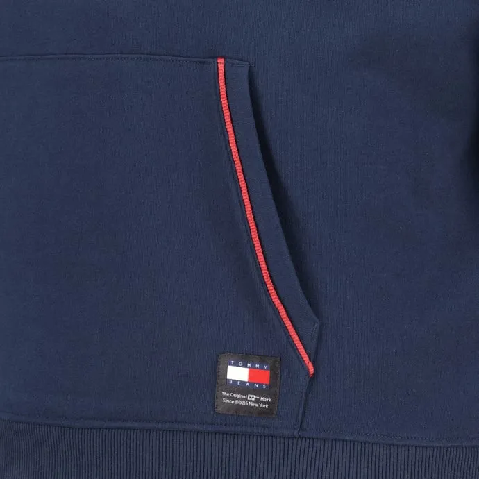 Tommy Jeans Hoodie mit Applikation, dunkelblau 